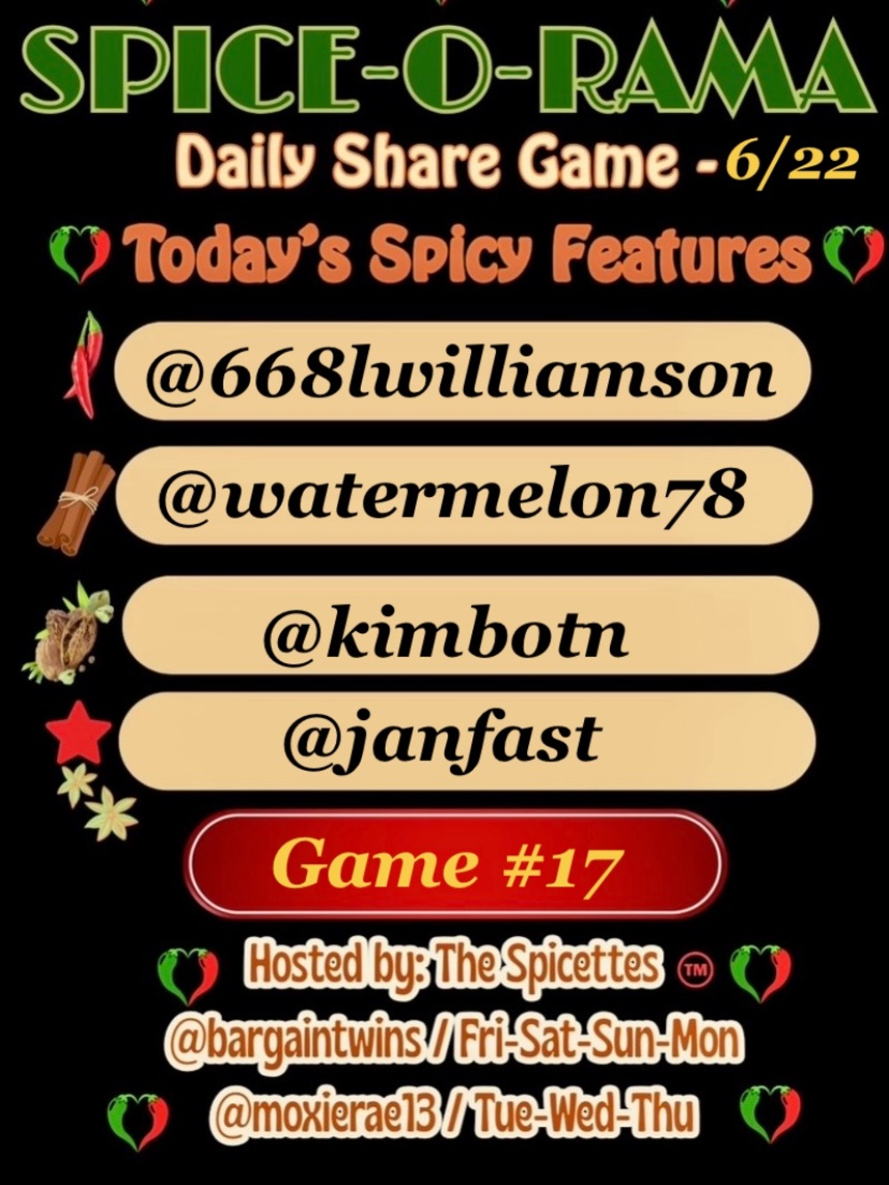 NEW SPICES ARE OVER
ON GAME 18!
PLEASE GO THERE NOW
AND STAY SPICY 🔥 - Picture 4 of 16